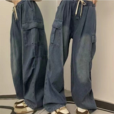 Baggy-Cargojeans mit Binderiemen